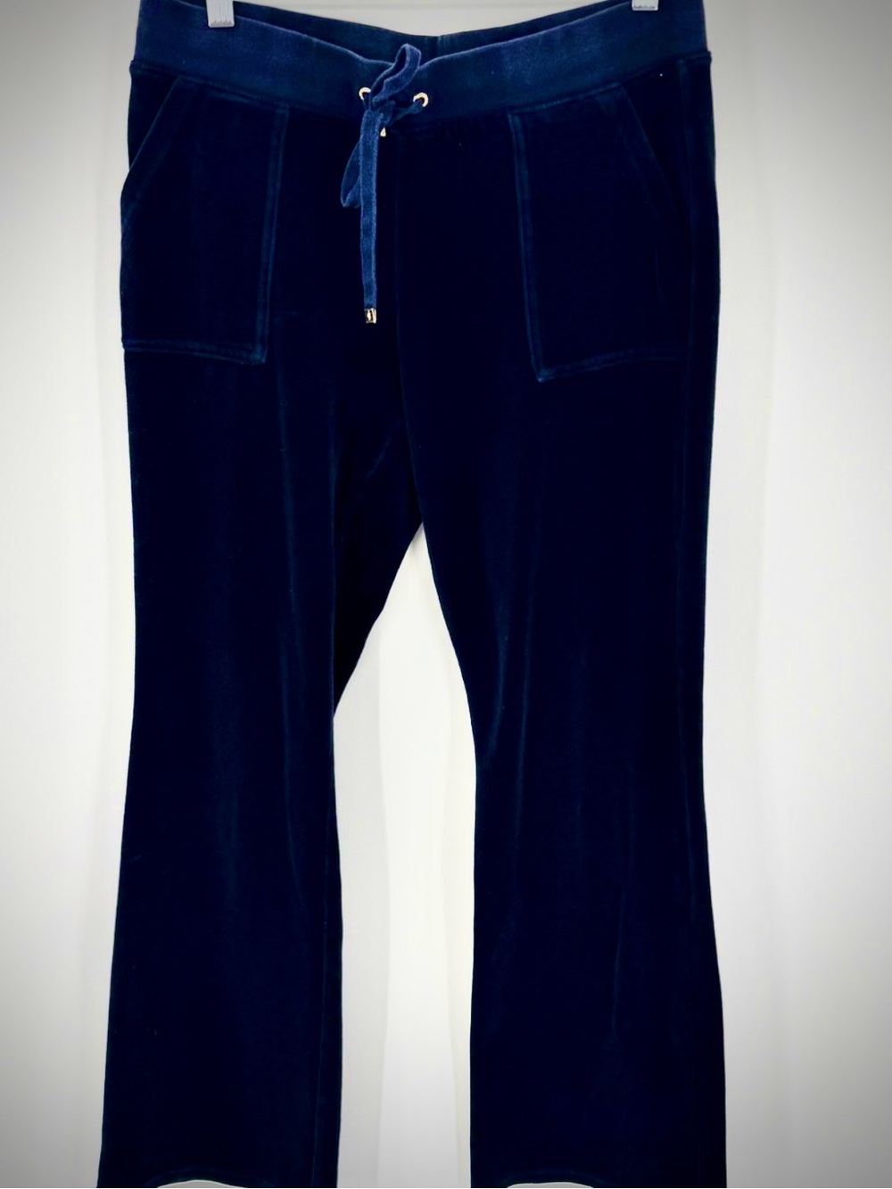 Adrienne Vittadini - Wide Leg velour track pant NAVY - Women Small - Y2K